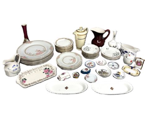 A large quantity of china, to include; vases, plates, dishes, bowls, Wedgewood, Royal Albert, Noritake,(A Lot).