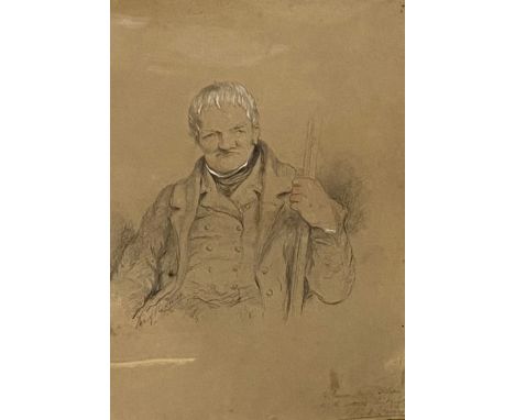 ROBERT FRAIN, British 19th century, Rob O' the Troy's, Crayon and charcoal on paper, inscribed and signed LR: Robert FRAIN, 4