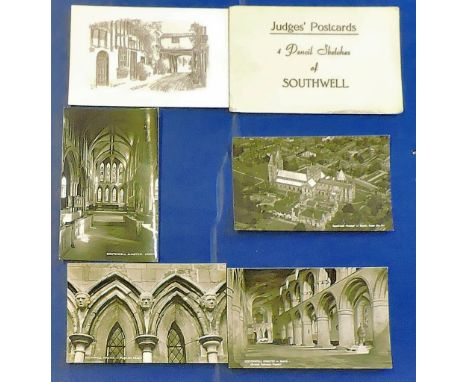 Nott's - Southwell  Judges Pewlil Sketch (1 of 4).  A superb R.P.s (4) minster.  Aerial, etc. Pub. Hull Southwell.