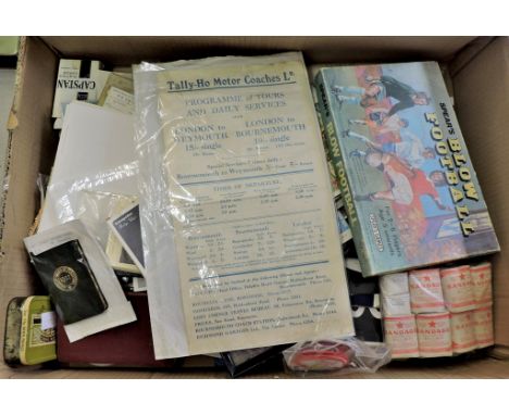 Ephemera - a truly wide ranging carton including: Speedway, Ipswich Town (Inc 8mm clip film) Vintage Desires, Tap Dies, Playi