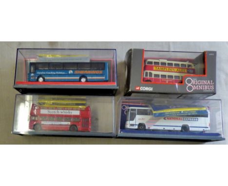 Corgi(4)-Van Hool Alizee-Shearings 42701-Tamplin's Ales Bus 97813-Plaxton Premiere National Express 43306-Scotch Whisky Open 