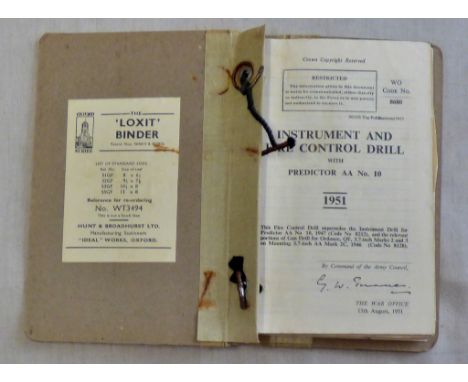 The 'Loxit' Binder-Instrument and Fire Control Drill Boob-with predictor AA No.10-1951, manufactured by Hunt & Broadhurst Ltd