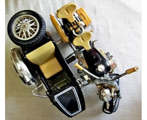 A model BMW Motor cycle and side car, MS110, BMW R65-Italian, very good condition