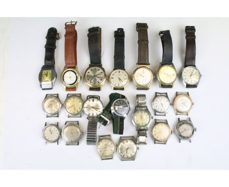 A collection of twenty mainly mechanical vintage wristwatches to include Chas Hart, Smiths, Valex, Oris, Sekonda, Lanco, Enic