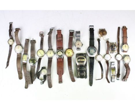 A collection of twenty mainly mechanical vintage wristwatches to include Verander, Timex, Kelton, Josmar, Smiths and excalibu