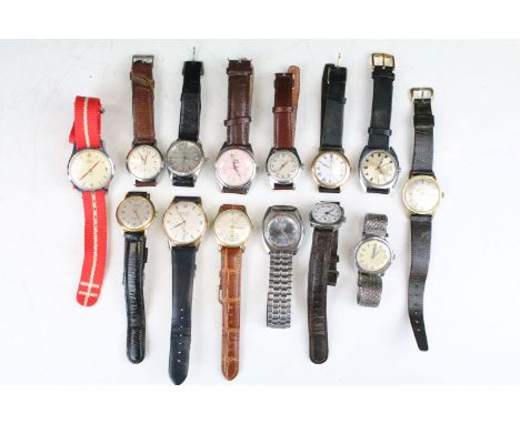 A collection of fourteen mechanical wristwatches to include Corvette, Vetta, Doxa, Certina, Cauny, Timex, Avia, Cler, Oris, A