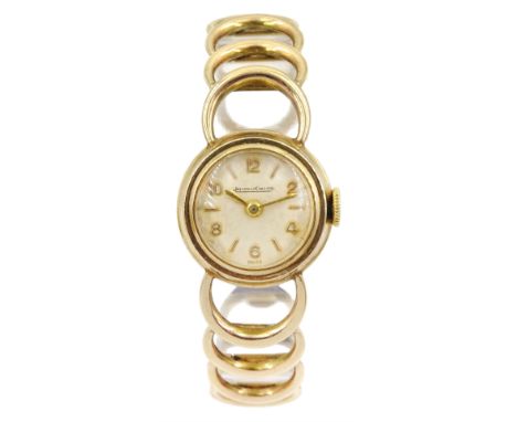 Jaeger-LeCoultre 9ct gold ladies manual wind bracelet wristwatch, No.  1184335, back case No. 1644, case hallmarked London 19