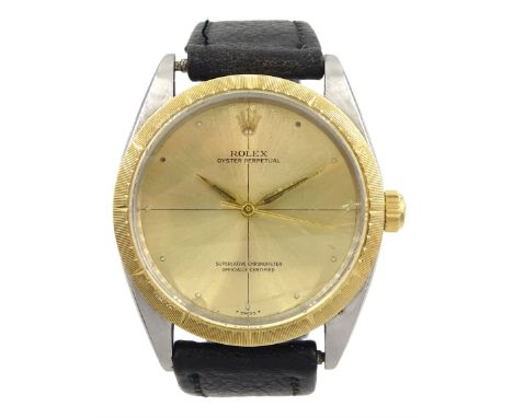 Rolex Oyster Perpetual Superlative Chronometer wristwatch, 18ct bezel and stainless steel case, model No. 1008 serial No. 145