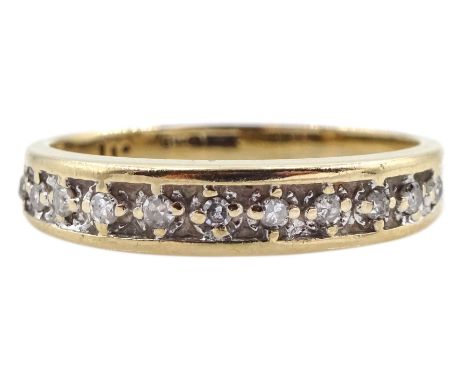 9ct gold diamond half eternity ring, hallmarked