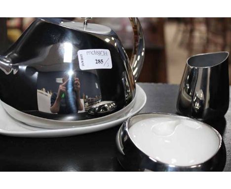 GEORG JENSEN SILVER PLATED THREE PIECE TEA SERVICE