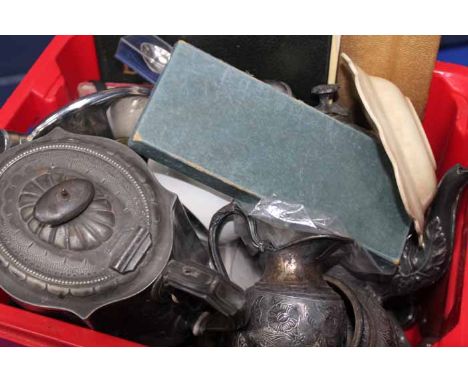LOT OF MIXED COLLECTABLES
including a Coronation book and others, silver plated teapots, a camera in its leather case etc 