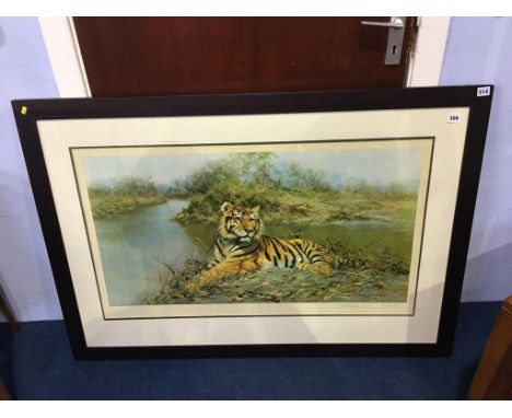 Print after David Shepherd, 'Tiger in the Sun', 245/850, signed in pencil