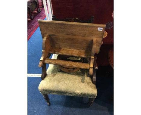 Edwardian chair, bowl and an oak shelf