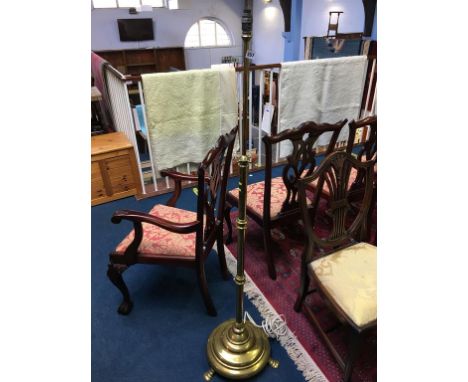 Brass telescopic standard lamp