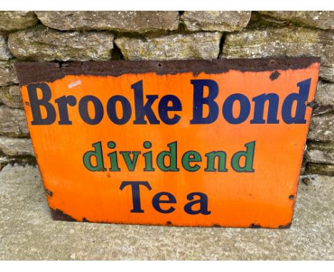 A Brooke Bond Dividend Tea enamel advertising sign, 30 x 20". 