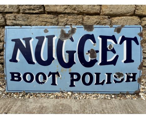 A rare Nugget Boot Polish enamel advertising sign, 48 x 24".