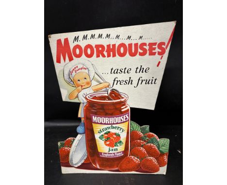 A Moorhouses Jam pictorial diecut advertising showcard on tripod stand, 10 1/4 x 13 1/2". 