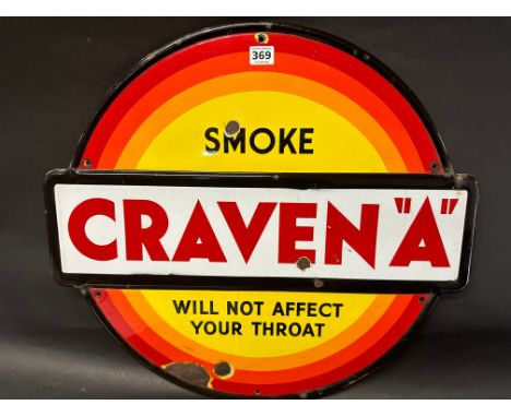A Craven "A" circular enamel advertising sign, 24 x 22".