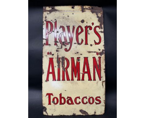 A Player's "Airman" Tobaccos enamel hanging advertising sign, 18 x 32 1/2". 