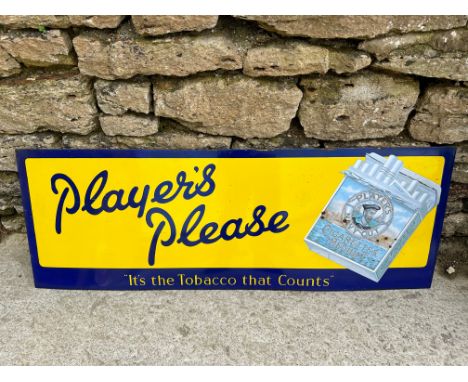 A Player's Please 'It's the Tobacco that Counts' enamel advertising sign, 45 x 16". 