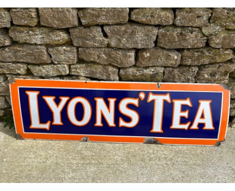 A Lyons' Tea enamel advertising sign, 58 3/4 x 17 3/4". 