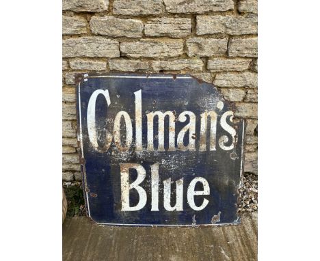 A Colman's Blue enamel advertising sign, 38 1/4 x 36 1/4". 