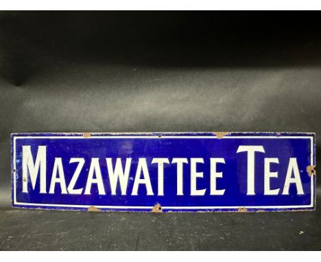 A Mazawattee Tea enamel advertising sign by Patent Enamel Co. Birmingham, small patches of good professional restoration, 24 