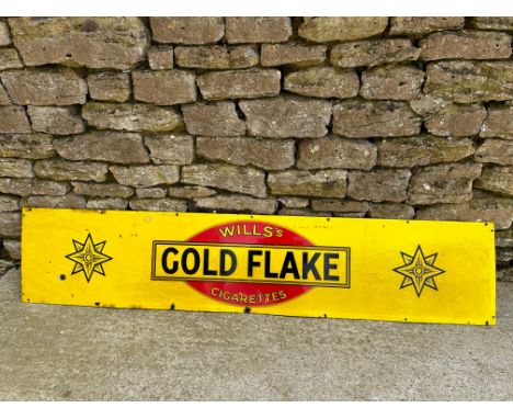 A Wills's Gold Flake enamel advertising sign, 72 x 15". 