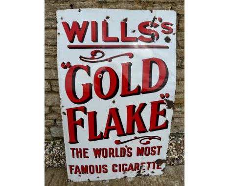 A Wills's "Gold Flake" enamel advertising sign, 29 x 47", some areas of restoration to bottom right, see picture. 