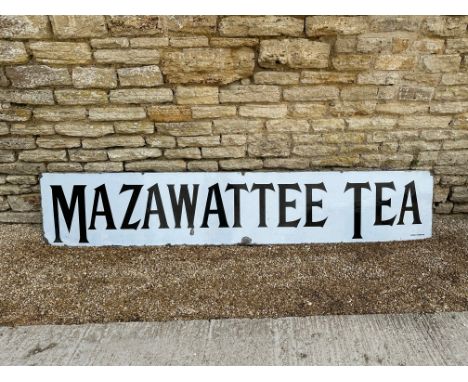 A Mazawattee Tea enamel advertising sign by Chromo W.Hampton, 96 x 18". 
