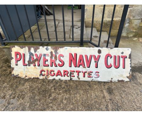A Player's Navy Cut Cigarettes enamel advertising sign, 69 x 19". 
