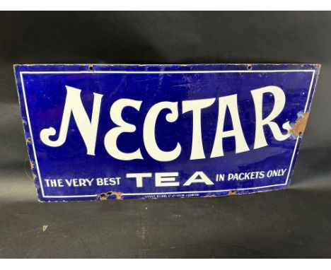 A Nectar Tea enamel advertising sign by Patent Enamel Co. Ltd. 24 x 12".