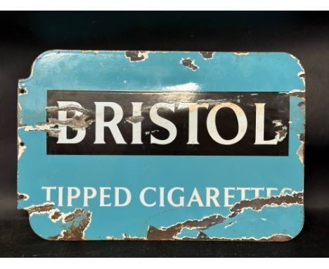 A Bristol Tipped Cigarettes and Kingsway tipped cigarettes double sided enamel advertising sign, 17 3/4 x 11 3/4". 