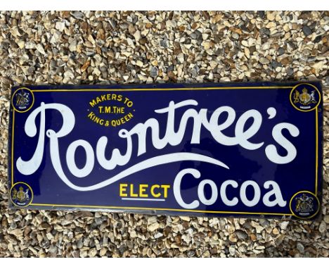 A Rowntree Elect Cocoa enamel advertising sign, 'Makers to T.M. The King &amp; Queen, 36 x 15". 