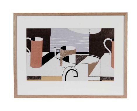 After Kenneth Rowntree(1915-1997)"Full Measure": for Edinburgh Weavers (1957),screen print on cotton,39 x 63cms, in frame.