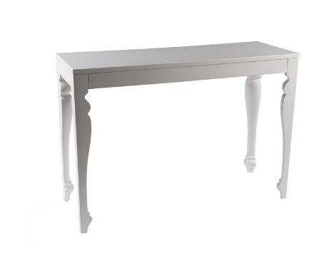 Reeves designs for Heals: a ‘Louis’ gloss console table, split legs turned to place the hard edges outside, 127 x 46 x 89cms.