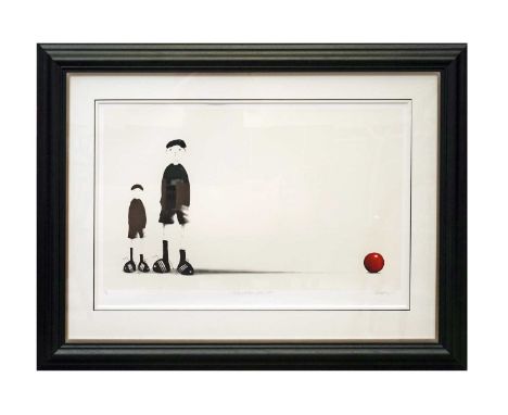 After Mackenzie Thorpe (b.1956) "Like Father Like Son", signed and titled, limited edition giclee print, 186/295, 126 x 97cms