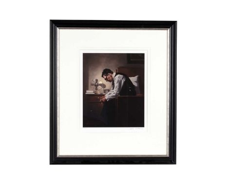 After Jack Vettriano OBE(Scottish, b.1951)"The Weight",signed,limited edition print, 172/250,36 x 30cms (image), in frame.Not