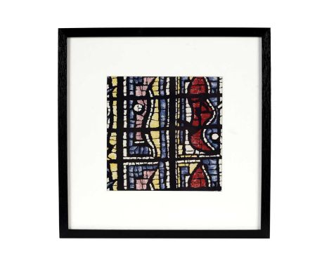 Joseph Fernand Henri Léger(French,1881-1955)"Vitrail": for Fuller Fabrics (1955),screen print on cotton,23 x 23cms, in frame.