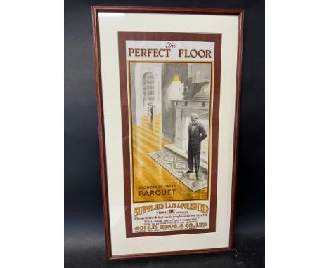 A Hollis Bros. &amp; Co. Ltd. of Regent St. London advertising poster for Parquet 'The Perfect Floor' depicting a gentleman d