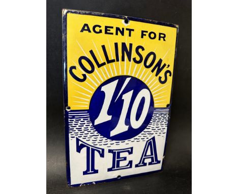 A Collinson's 1'10 Tea enamel agent's advertising sign,