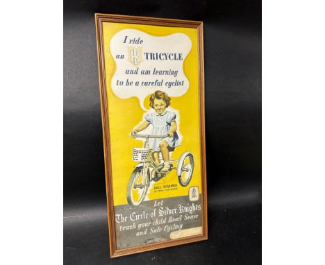 A Raleigh Industries Tricycle advertising poster, framed and glazed, 13 3/4 x 30 1/4".