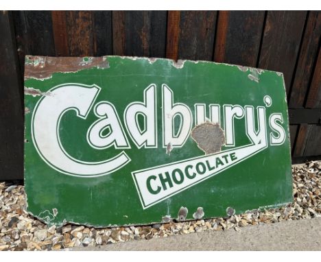 A Cadbury's Chocolate enamel advertising sign, 36 x 20".