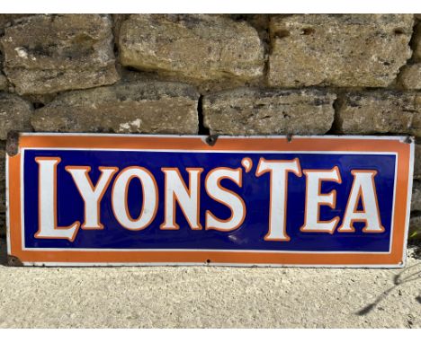 A Lyons' Tea enamel advertising sign, 35 1/2 x 12".&nbsp;