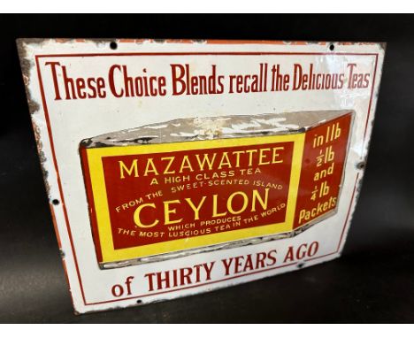 An early Mazawattee Ceylon Tea 'packet' enamel advertising sign, some touching up, 15 x 12".