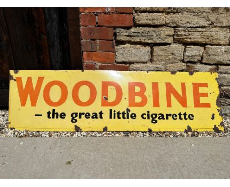 A Woodbine (Cigarettes) enamel advertising sign, 60 x 17".