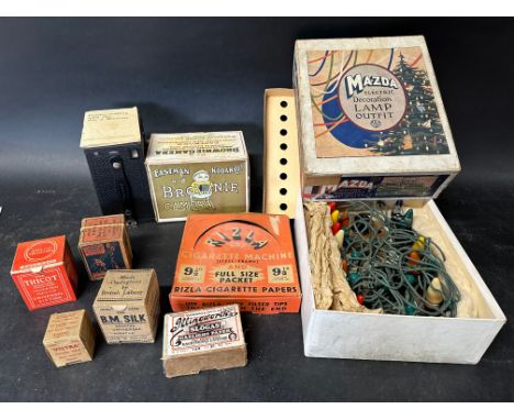An Eastman Kodak Co's No.2 Brownie Camera in original packaging, a boxed set of Mazda Christmas lights (for decorative purpos