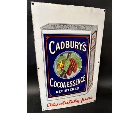 A Cadbury's Cocoa Essence pictorial enamel advertising sign, 13 x 21", some touching up restoration, see pics.