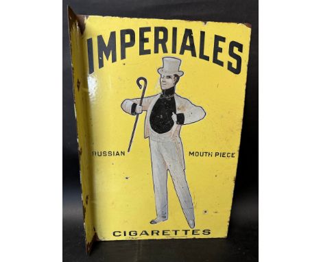 A c.1930s Imperiales Cigarettes double sided American enamel advertising sign with hanging flange, by Balto Enamel &amp; Nov.