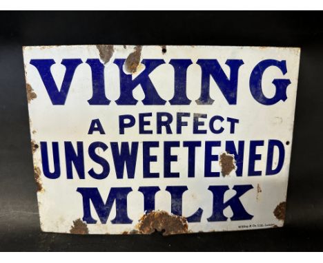 A Viking Milk enamel advertising sign by Willing &amp; Co. Ltd., London, 14 x 10".